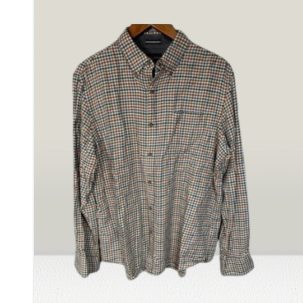 Black & Brown Men’s Plaid Shirt sz L Soft Wash # D29